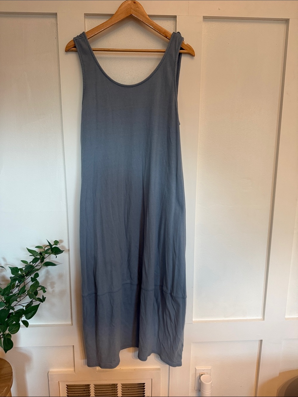 Free People Sleeveless Scoop Maxi Dress in Slate Blue